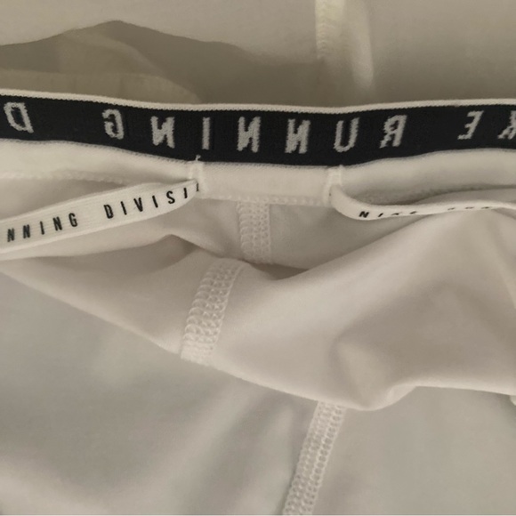 Nike White Athletic Shorts with Elastic Waistband and Curved Hem - Picture 9 of 11